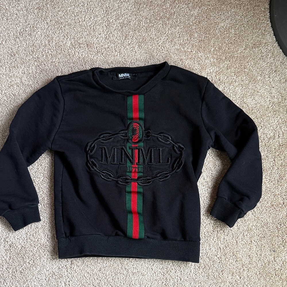 MNML Haute Couture Black Kids Logo Sweatshirt    Unisex 6-7
